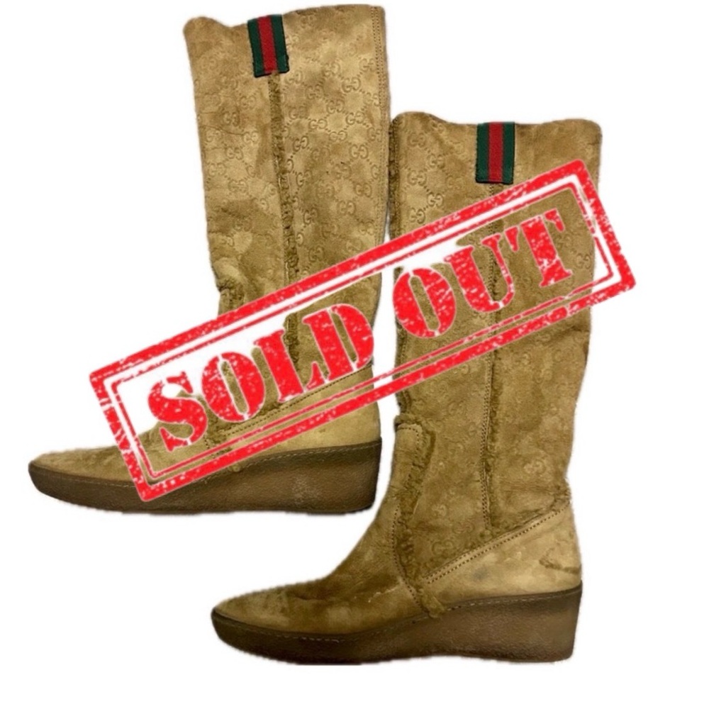 —SOLD—Gucci Suede Tan Boots EU38_USED with 💯Authentic Paper Tag by VC #53387300